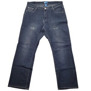 DKiN Straight Leg Denim Jeans Accents Pockets Dark Wash Womens 18W